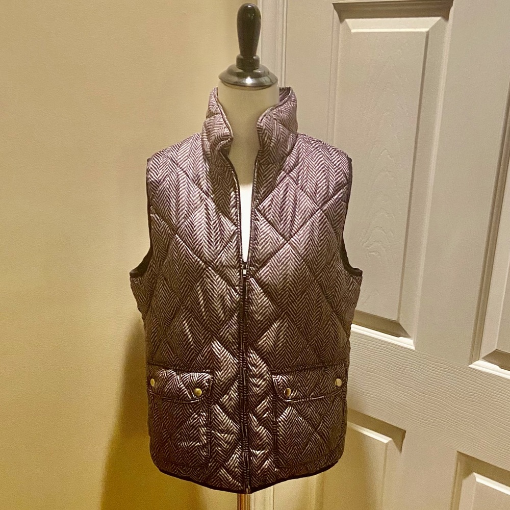 Herringbone puffy vest
